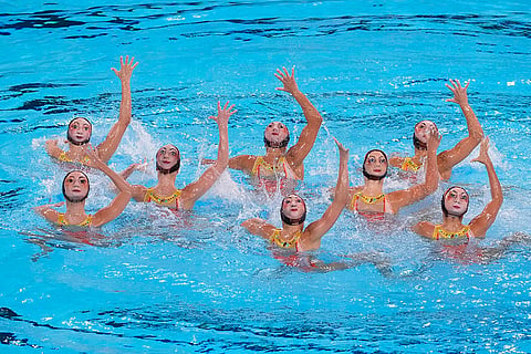 Team France competes in artistic swimming